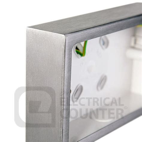 brushed steel socket back box|Brushed Steel Pattress Boxes/Surface Boxes .